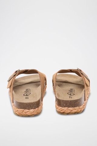 Mules com plataforma de nobuck - Castanho