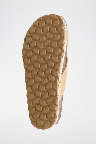 Mules com plataforma de nobuck - Camel