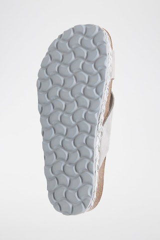 Mules com plataforma de nobuck - Cinzento