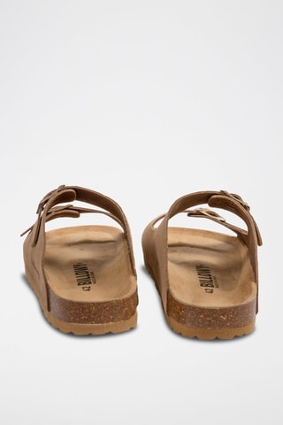 Mules de nobuck Castanho