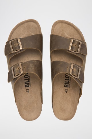 Mules em couro - Caqui