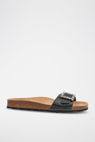 Mules em couro Preto