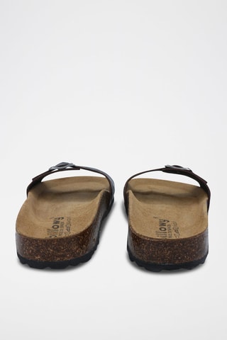 Mules de couro Rosso Castanho-escuro