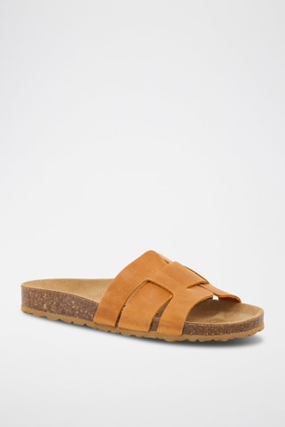 Mules em couro - Laranja