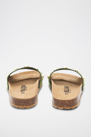 Mules em nobuck - Verde-claro