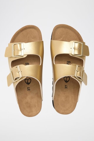 Mules com plataforma - Dourado