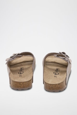 Mules em couro - Castanho