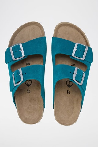 Mules em couro - Azul