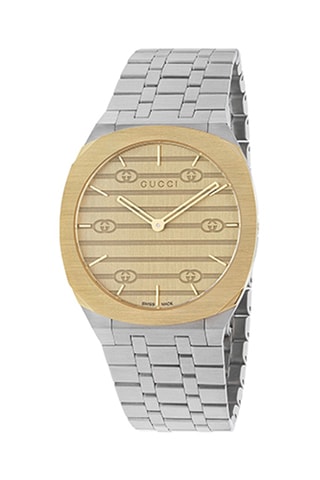 Montre à quartz en acier - Argenté et doré