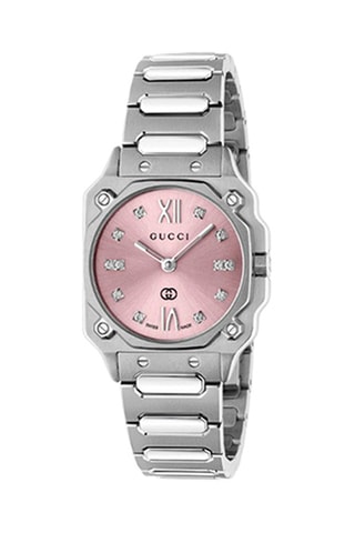 Montre à quartz en acier et plaqué or rose - Argenté et doré rose