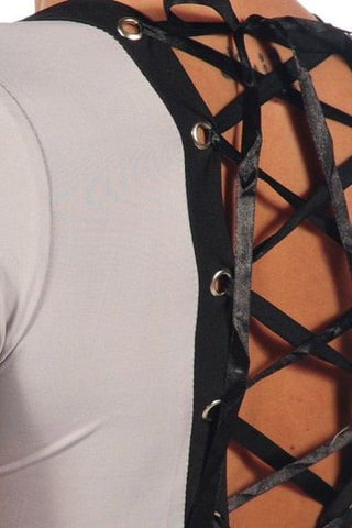 Vestido justo e string Cinzento