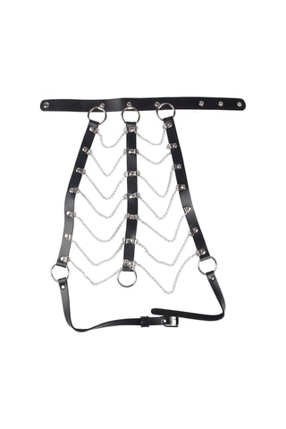 Arnês de bondage com correntes Preto