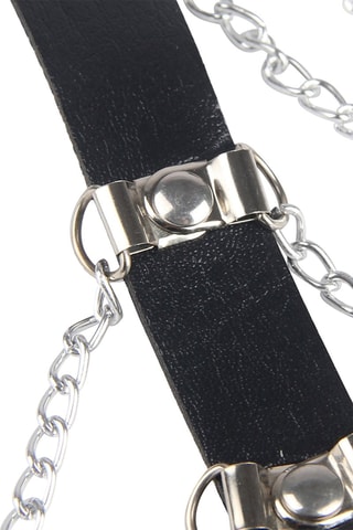 Arnês de bondage com correntes Preto