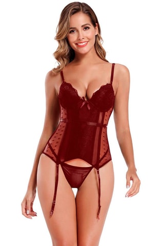 Espartilho e string Vermelho