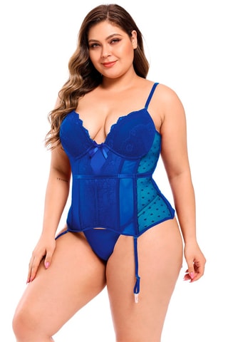 Espartilho e string Azul