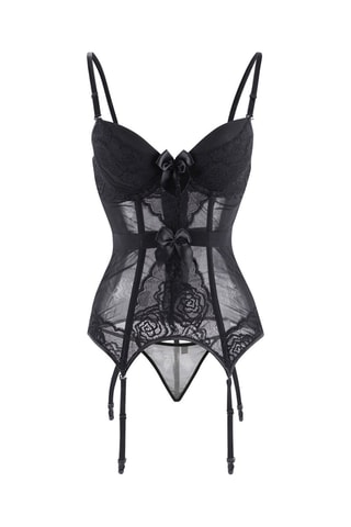 Espartilho e string - Preto