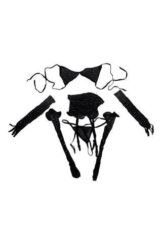 Conjunto de 5 peças de cintura subida Preto