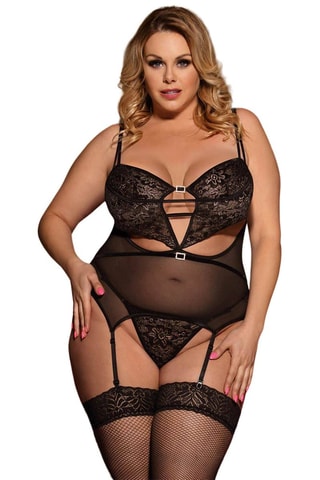 Espartilho e string - Preto