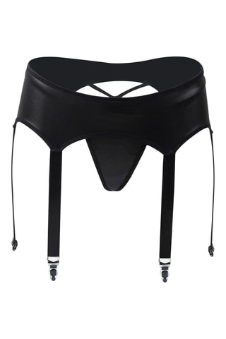 Cinto de ligas e string Preto