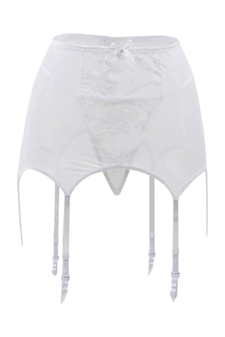 Cinto de ligas de cintura subida e string Branco