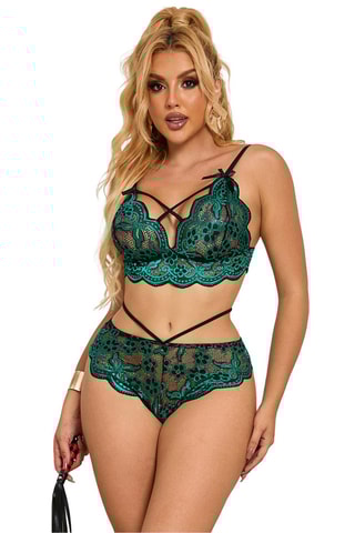 Reggiseno e culotte - Verde scuro