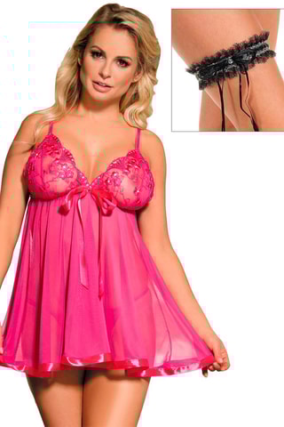 Babydoll e string - Fúcsia