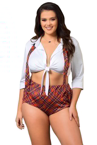 Disfarce de estudante Vermelho e branco