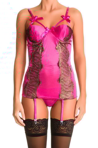 Espartilho e string Fúcsia