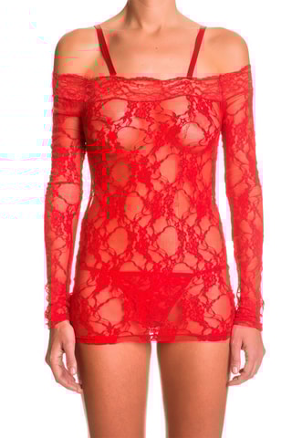 Vestido justo e string - Vermelho