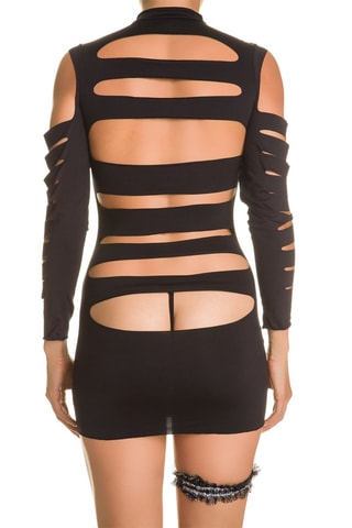 Vestido justo e jarreteira - Preto