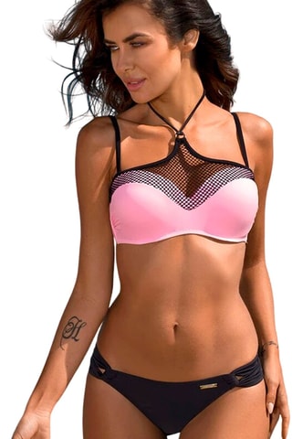 Maillot 2 pièces push-up - Rose et noir