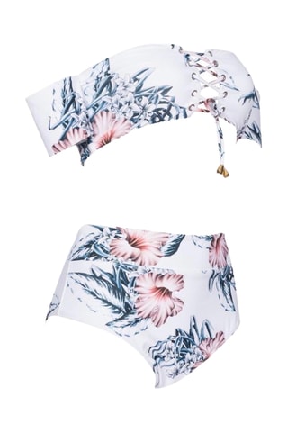 Maillot 2 pièces taille haute - Blanc