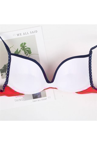 Maillot 2 pièces taille haute - Rouge et bleu