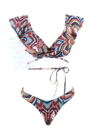 Maillot 2 pièces - Vert et bordeaux