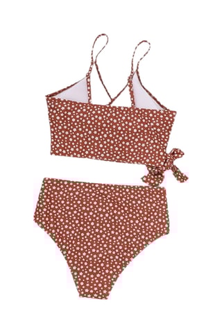 Maillot 2 pièces taille haute - Marron