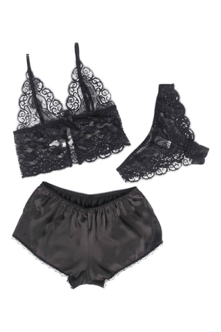 Pijama de 3 peças - Preto