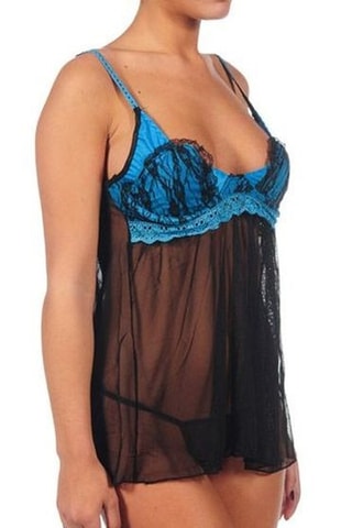 Babydoll e string - Preto
