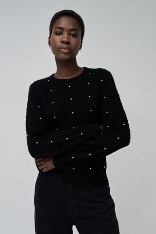 Maglia regular in lana - Nero