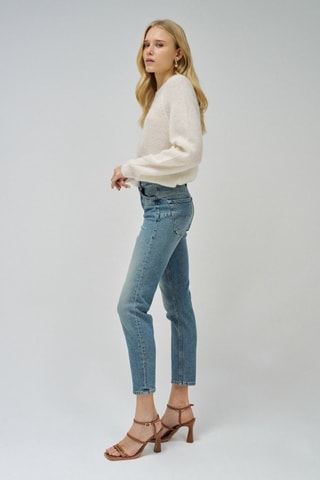 Jeans 7/8 a vita alta - Azzurro