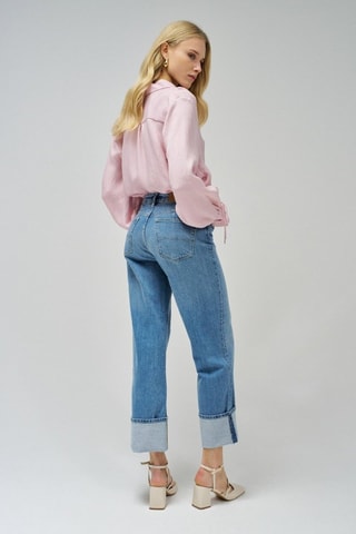 Jeans straight 7/8 - Azzurro