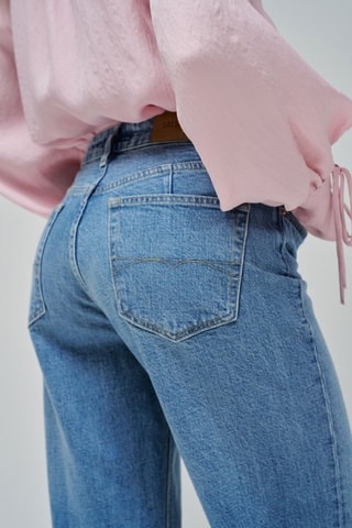 Jeans straight 7/8 - Azzurro