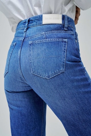 Jeans 7/8 a vita alta - Blu
