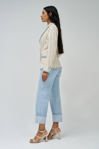 Giacca slim in lana - Nero ed ecrù