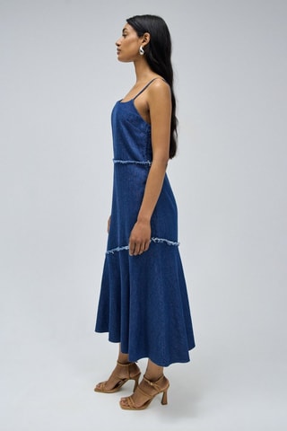 Abito lungo senza maniche - Blu