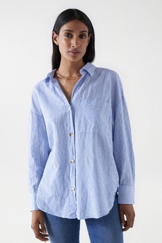Camicia regular - Bianco e blu