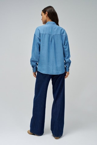 Camicia relaxed in jeans - Blu
