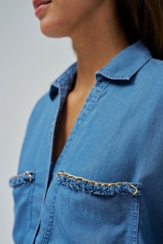 Camicia relaxed in jeans - Blu