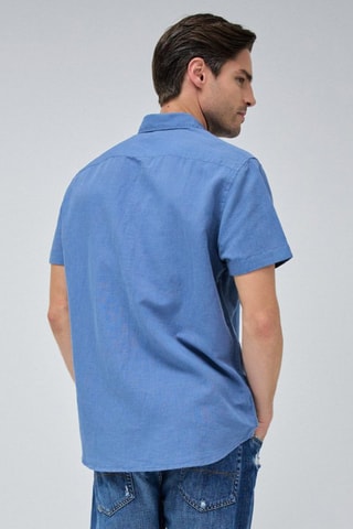 Camicia regular in lino - Blu chiaro
