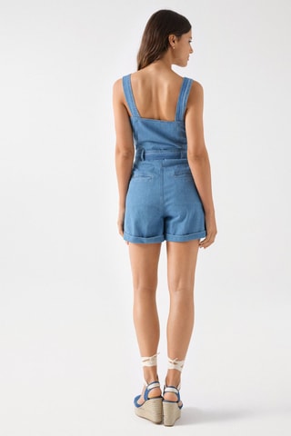 Salopette corta slim - Blu chiaro