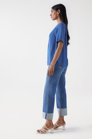 Blusa regular - Blu chiaro